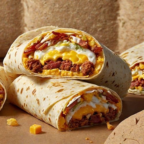 Cheesy Toasted Breakfast Burrito Sausage